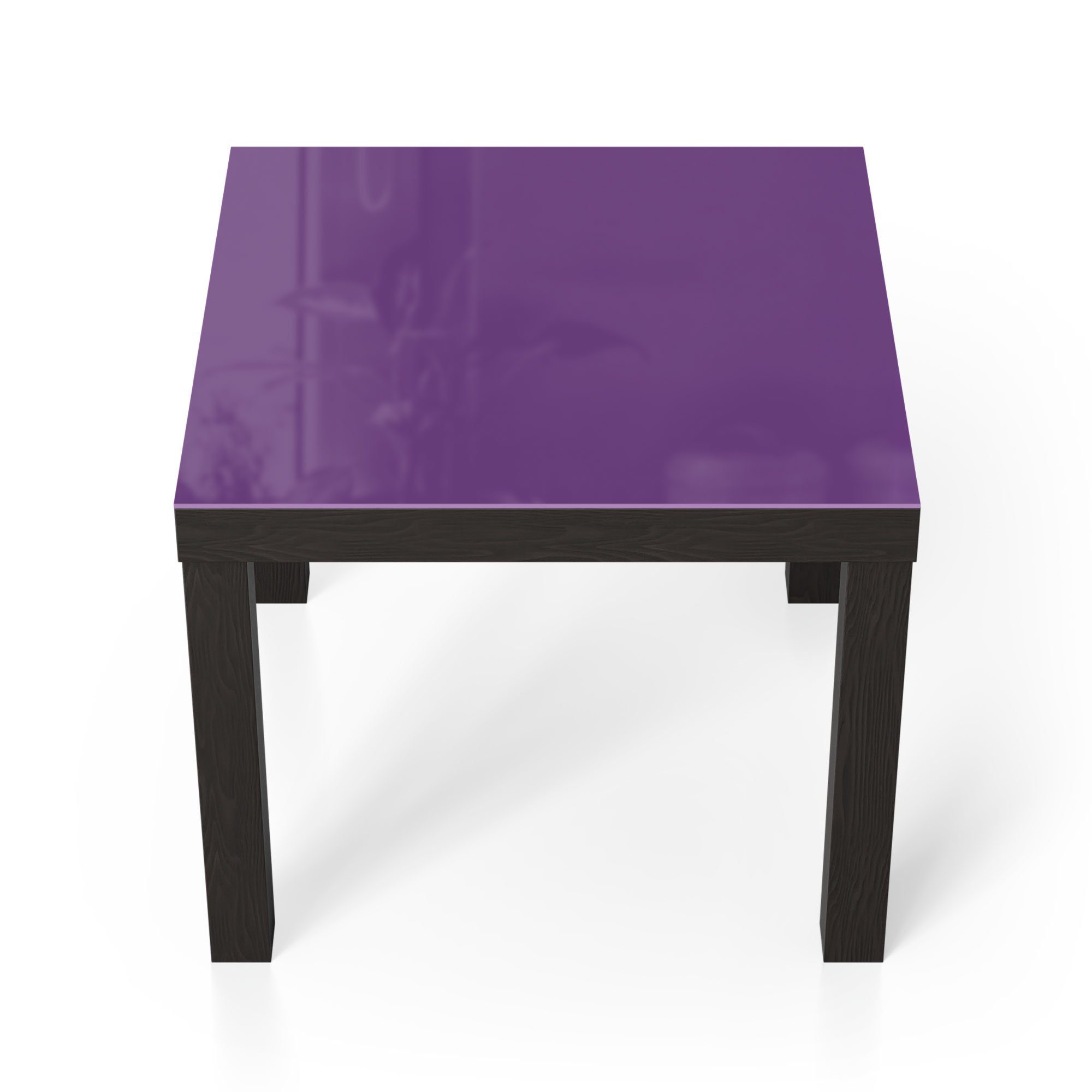 DEQORI Couchtisch 'Unifarben - Violett', Glas Beistelltisch Glastisch modern Schwarz
