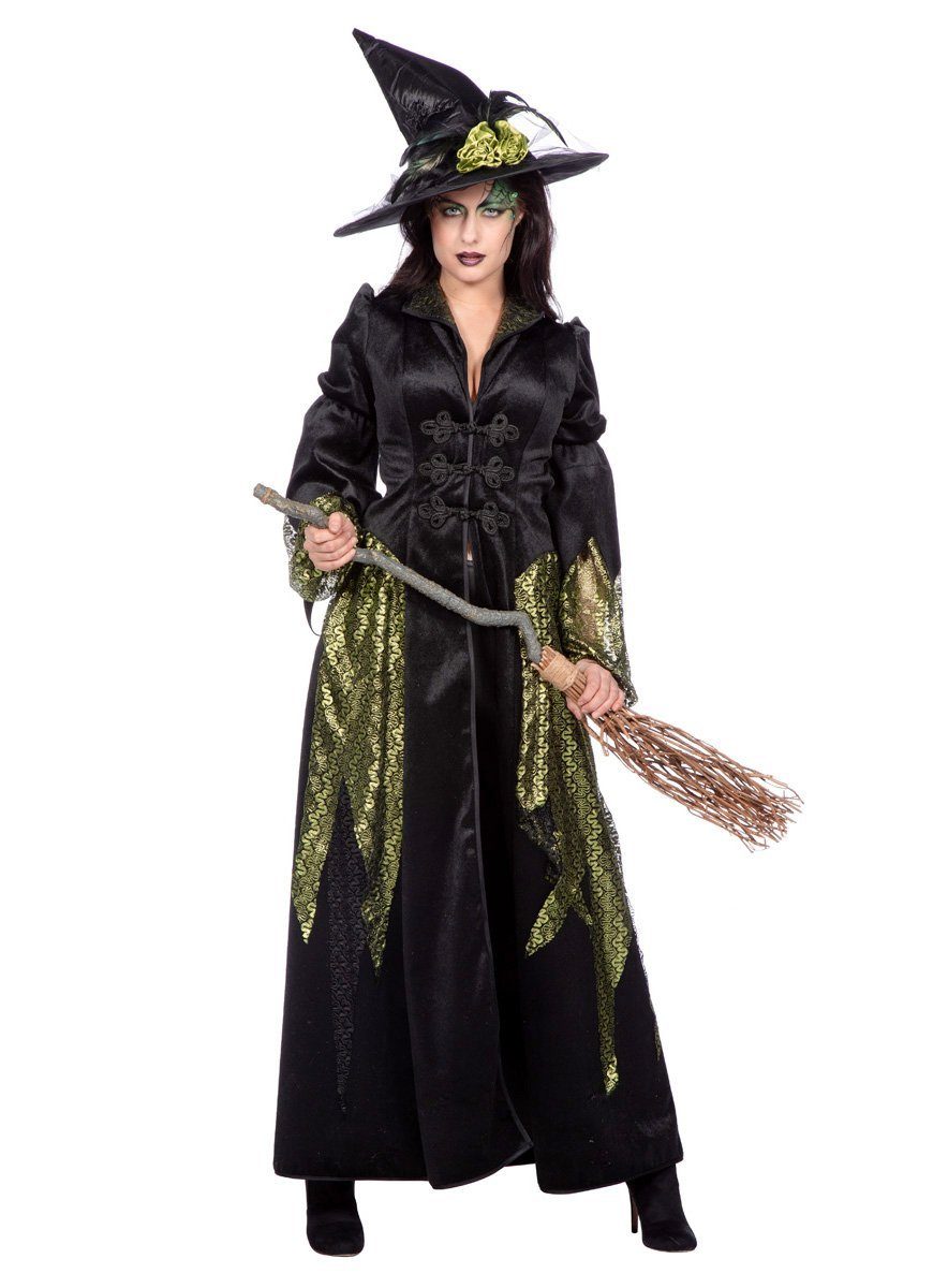 Metamorph Kostüm Hexendiva Mantel, Elegantes, schwarzes Hexenkostüm zwischen modisch und modrig