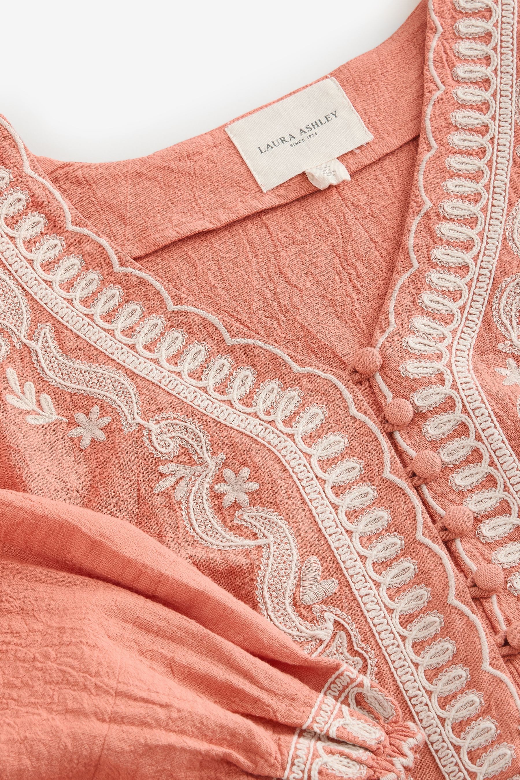 LAURA ASHLEY Minikleid Laura Ashley besticktes Minikleid aus Baumwolle (1-tlg) – Bild 4 von 5