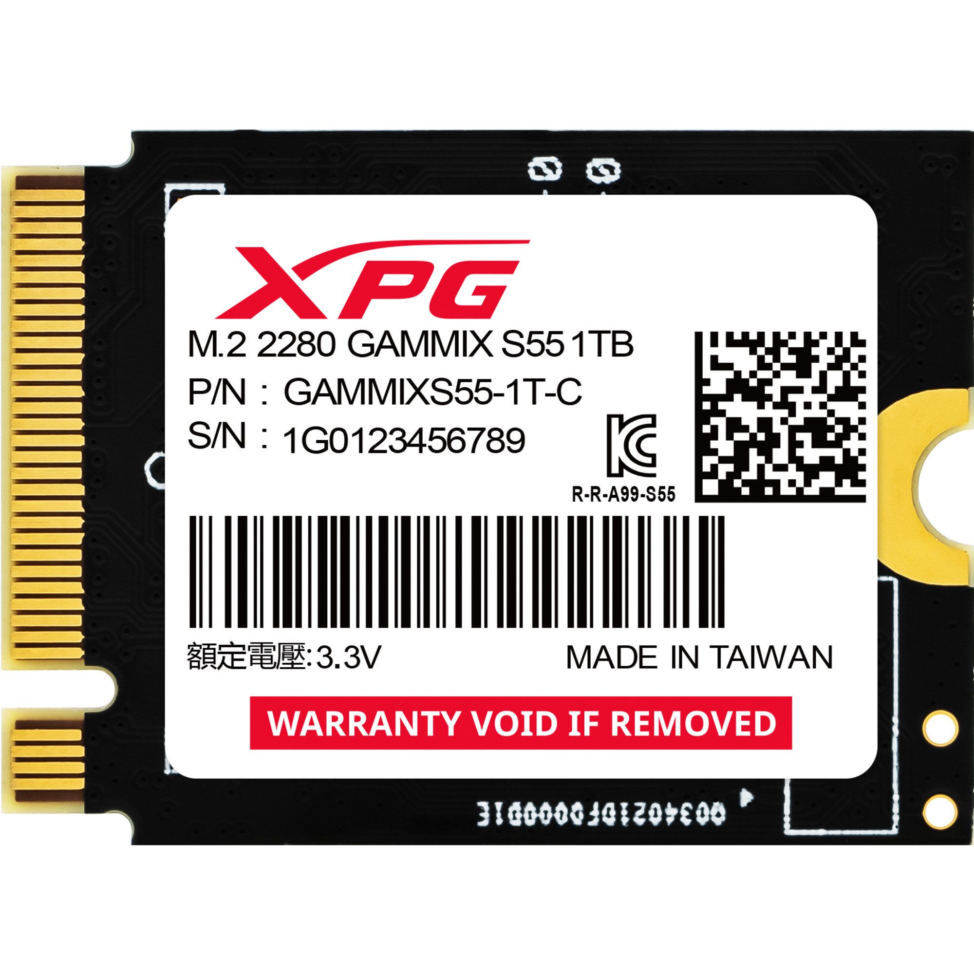 ADATA ADATA XPG GAMMIX S55 1 TB, SSD, (PCIe 4.0 x4, NVMe interne HDD-Festplatte (1 TB) Steckkarte"