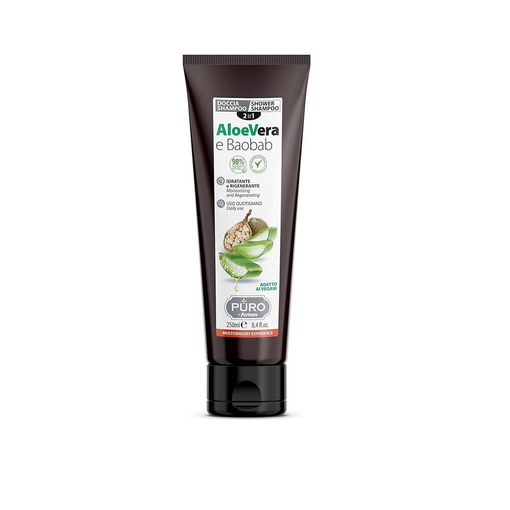 Puro Haarshampoo PURO BIO Shampoo - Duschgel 2 in 1 Aloe Vera und Baobab