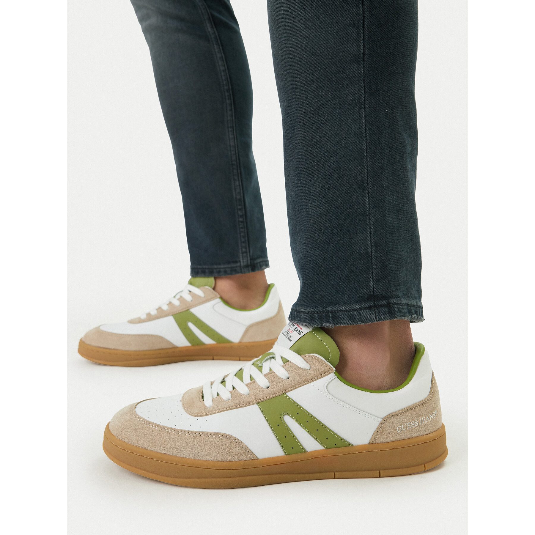 GUESS JEANS Guess Jeans Herren Turnschuhe Weiß, Grün Walkingschuh