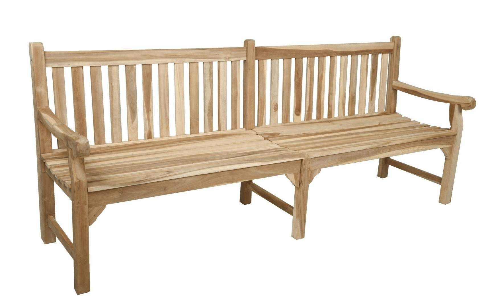 Garden Pleasure Gartenbank XXL Gartenbank MADURA 220 cm aus Teak mit Armlehne 5-Sitzer