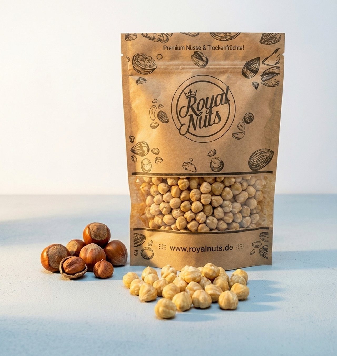 Royalnuts Genuss GmbH Nüsse 500g Blanchierte Haselnüsse, Royalnuts