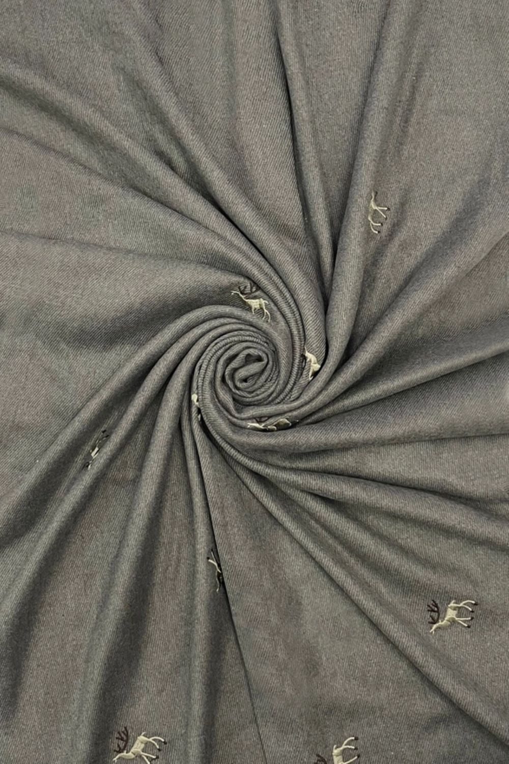 Fashion Scarf World Modeschal Eleganter Damen-Schal mit Rentier-Stickerei, Fein verarbeitet und mit stilvollen Fransen