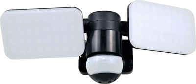 Elro LED Wandstrahler LF70, LED fest integriert, Tageslichtweiß, 2-köpfige LED Außenleuchte mit Bewegungsmelder