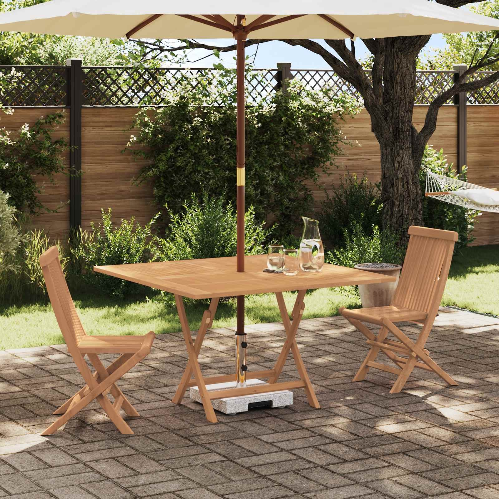 vidaXL Gartenlounge-Set Garten Bistro Set 3 Stk. Natur Massivholz, (3-tlg)