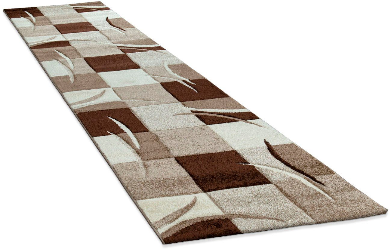 Paco Home Teppich Diamond 665, rechteckig, Höhe: 17 mm, Karo Muster, 3D-Design, auch als Läufer, Wohnzimmer, Schlafzimmer