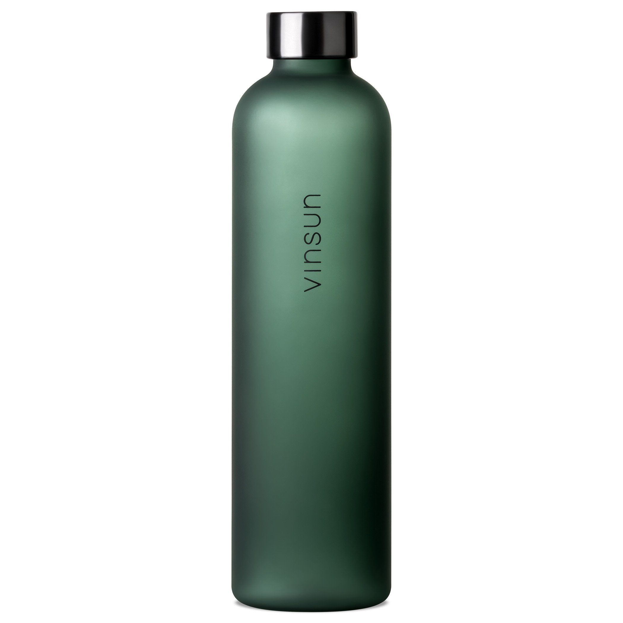 auslaufsicher bruchsicher, 1L Trinkflasche Geruchs- Dunkelgrün Trinkflasche Geschmacksneutral, Wasserflasche, frei, geeignet, Vinsun - BPA - und Kohlensäure auslaufsicher