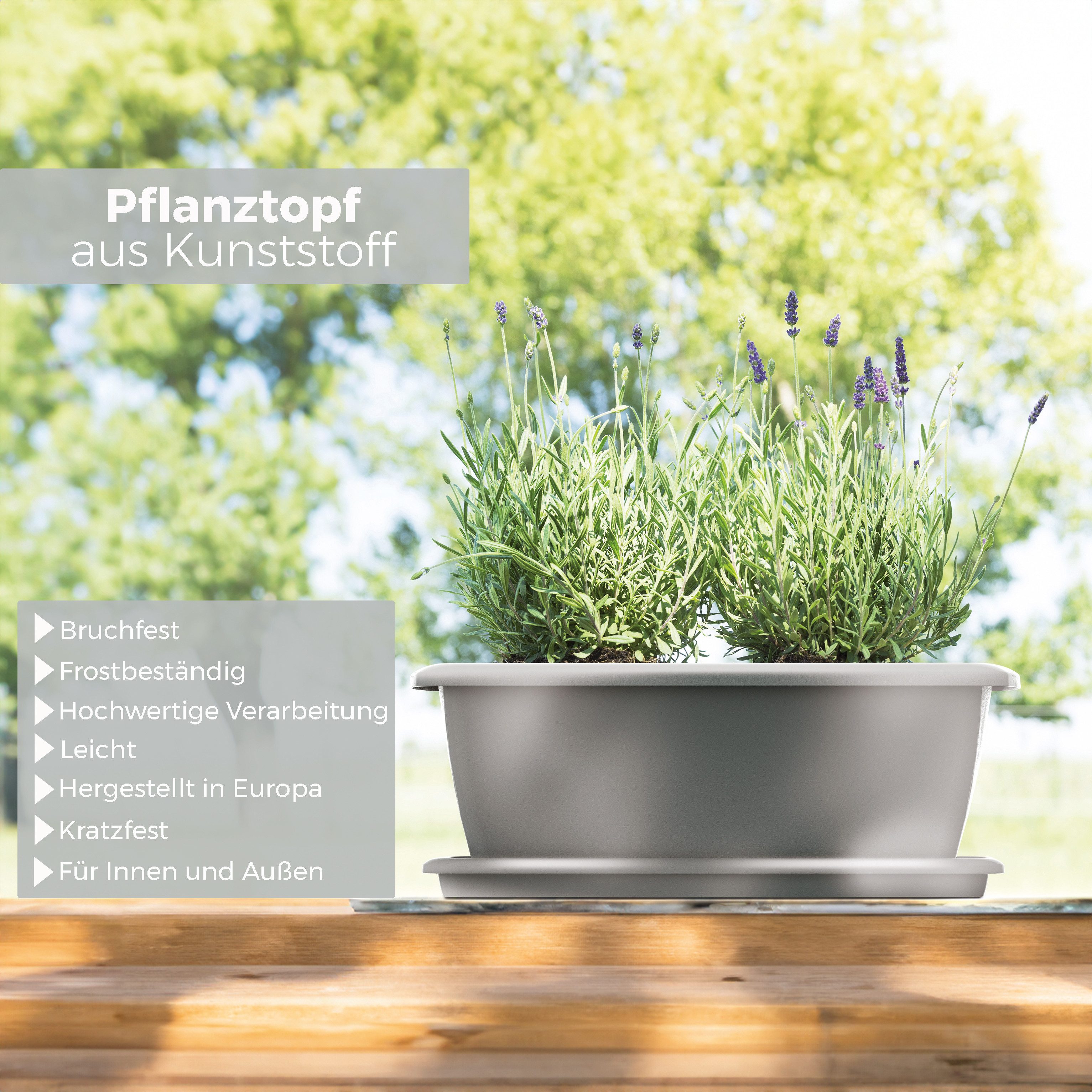 Annastore Balkonkasten Blumenkasten aus wetterfestem Kunststoff günstig online kaufen