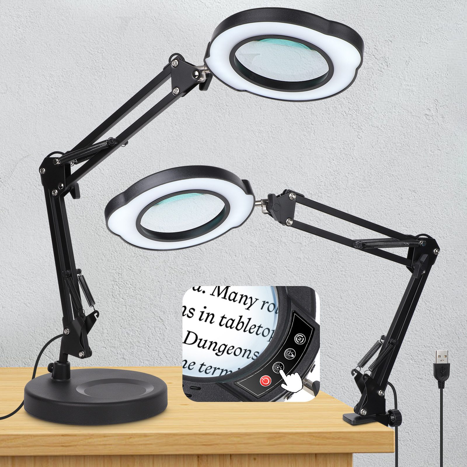 QUBEBU LED Klemmtischleuchte 10X Lupenlampe, Clip-On, günstig online kaufen
