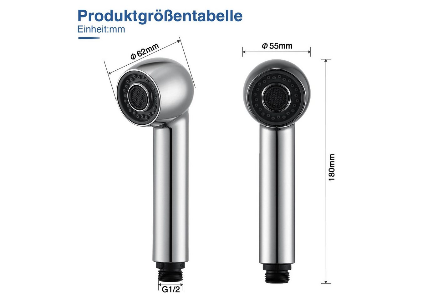 Thumbnail - aihom Küchenarmatur Strahlarten Geschirrbrause Ersatzkopf Ersatzhandbrause Spülbrause Brausekopf für Küchenarmatur Wasse...