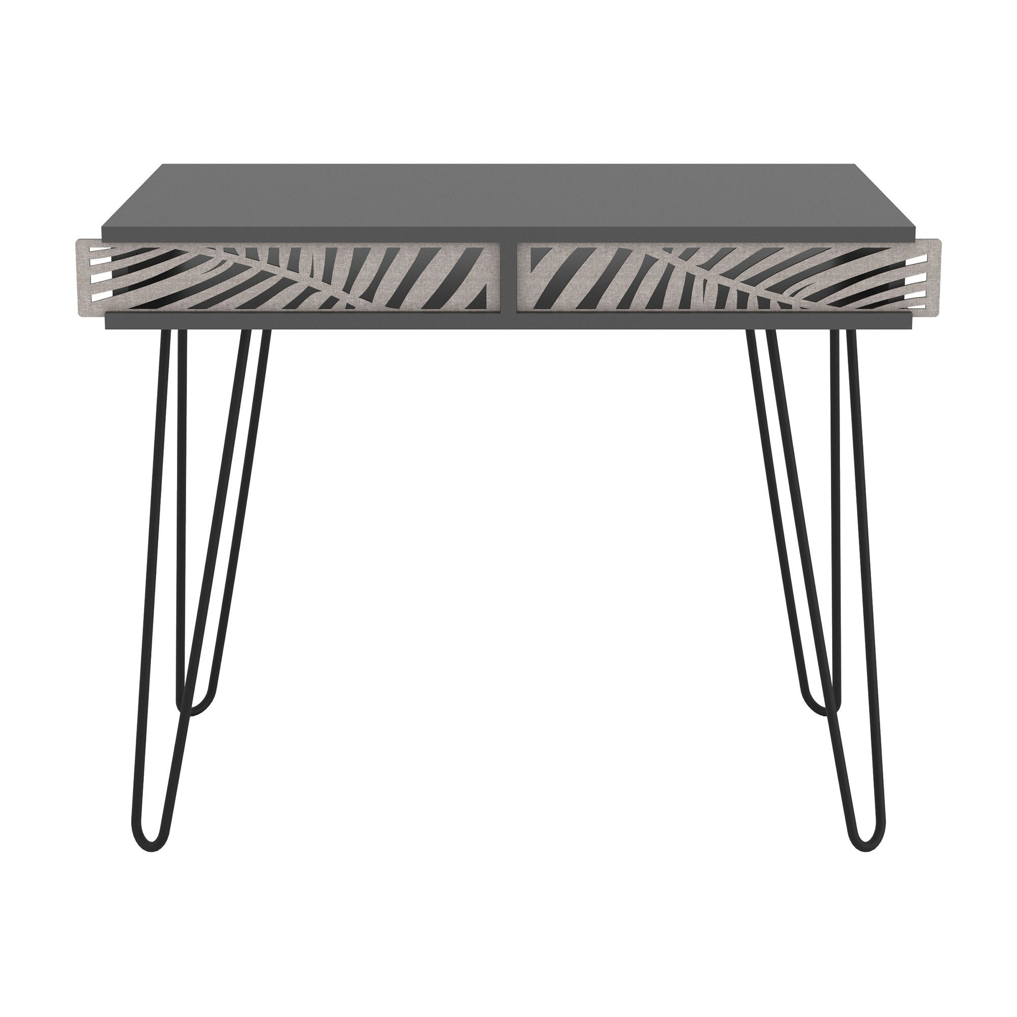Schreibtisch, | Schwarz / Hairpinlegs »Tinn« Metall Schwarz en.casa Anthrazit mit aus 94x50x73cm Anthrazit