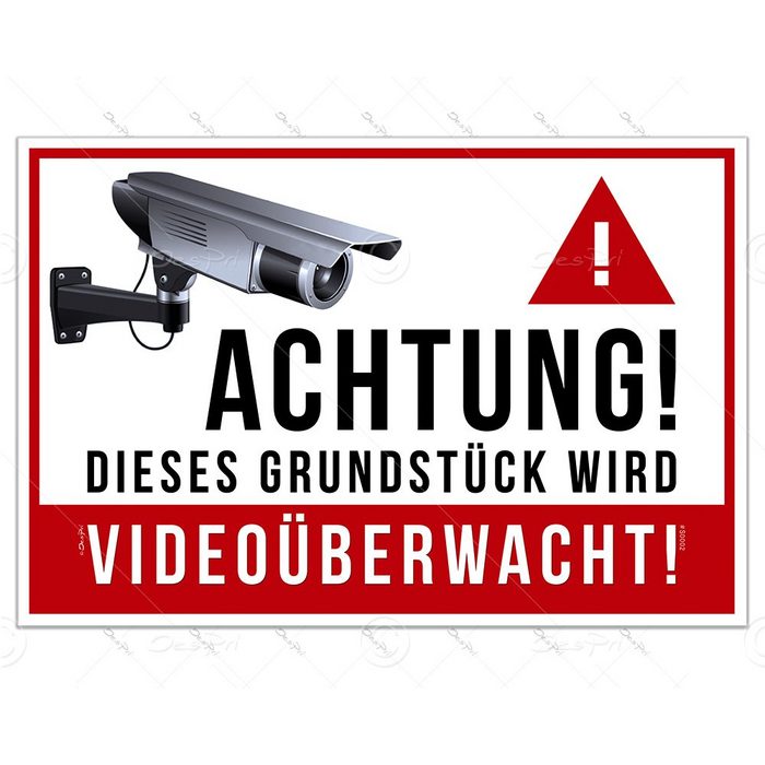 Despri Hinweisschild Hinweisschild - Videoüberwachung PVC 30x20 cm 3mm UV-Lack
