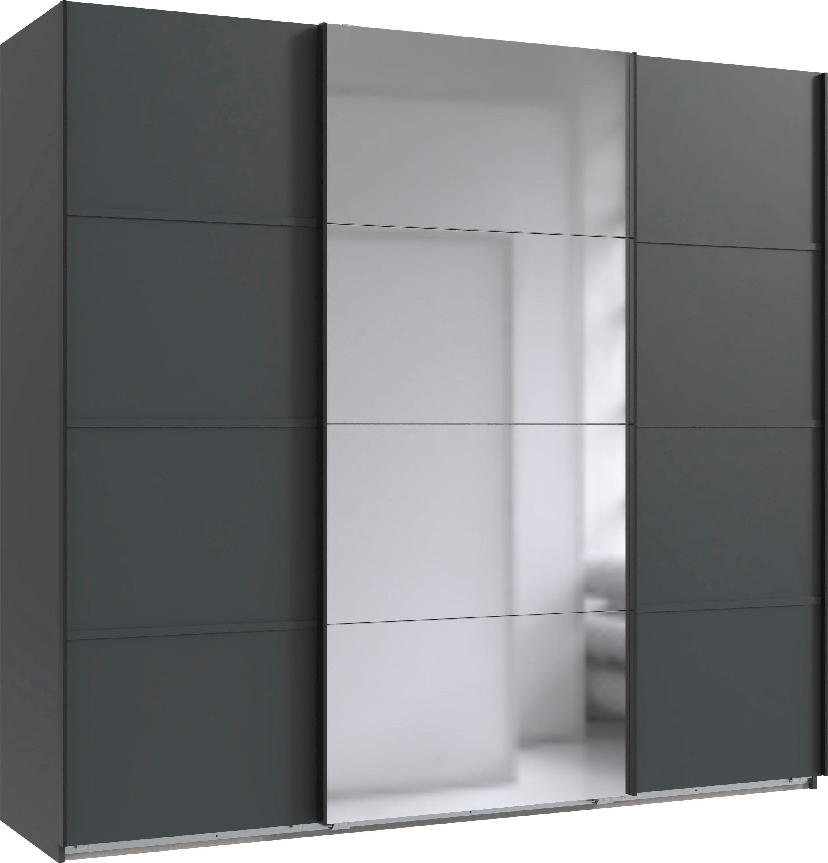 Wimex Schwebetürenschrank Jork Kleiderschrank mit Spiegel, schwarze Metallg günstig online kaufen