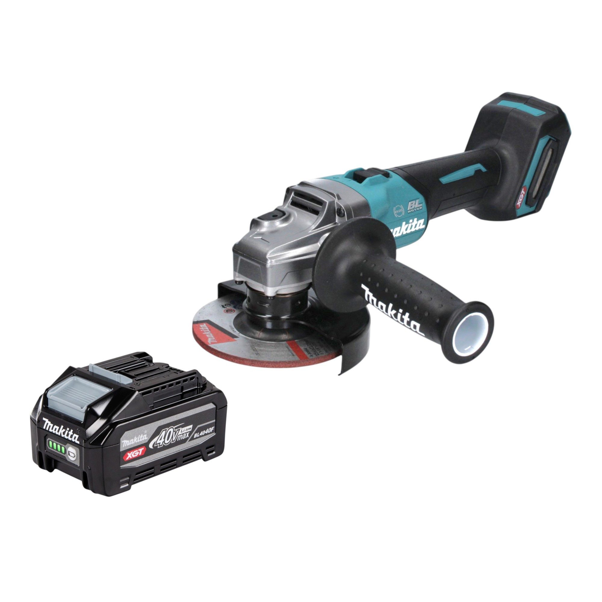 Makita Akku-Winkelschleifer GA 005 GU1 40V max. 125 mm Brushless + 1x Akku 4,0 Ah - ohne Ladegerät