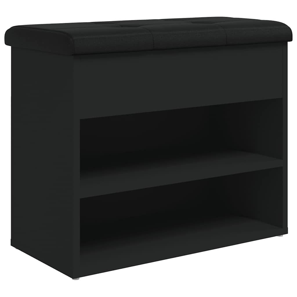 vidaXL Sitzbank Schuhbank Schwarz 62x32x50 cm Holzwerkstoff