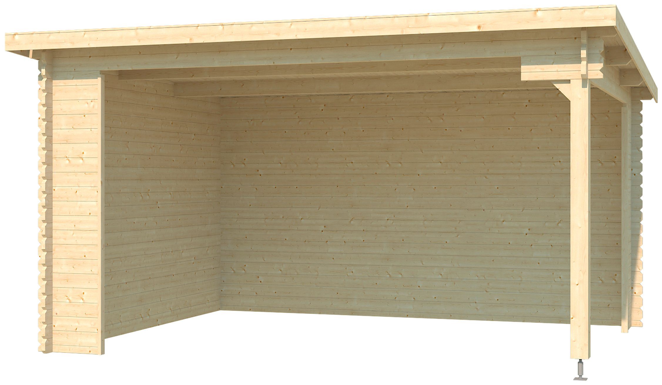 LASITA MAJA Gartenhaus Unterstand Columbus, BxT: 445x349 cm, Unterstand / Lounge 34mm, Fundamentmass 4250x3000, Naturbelassen