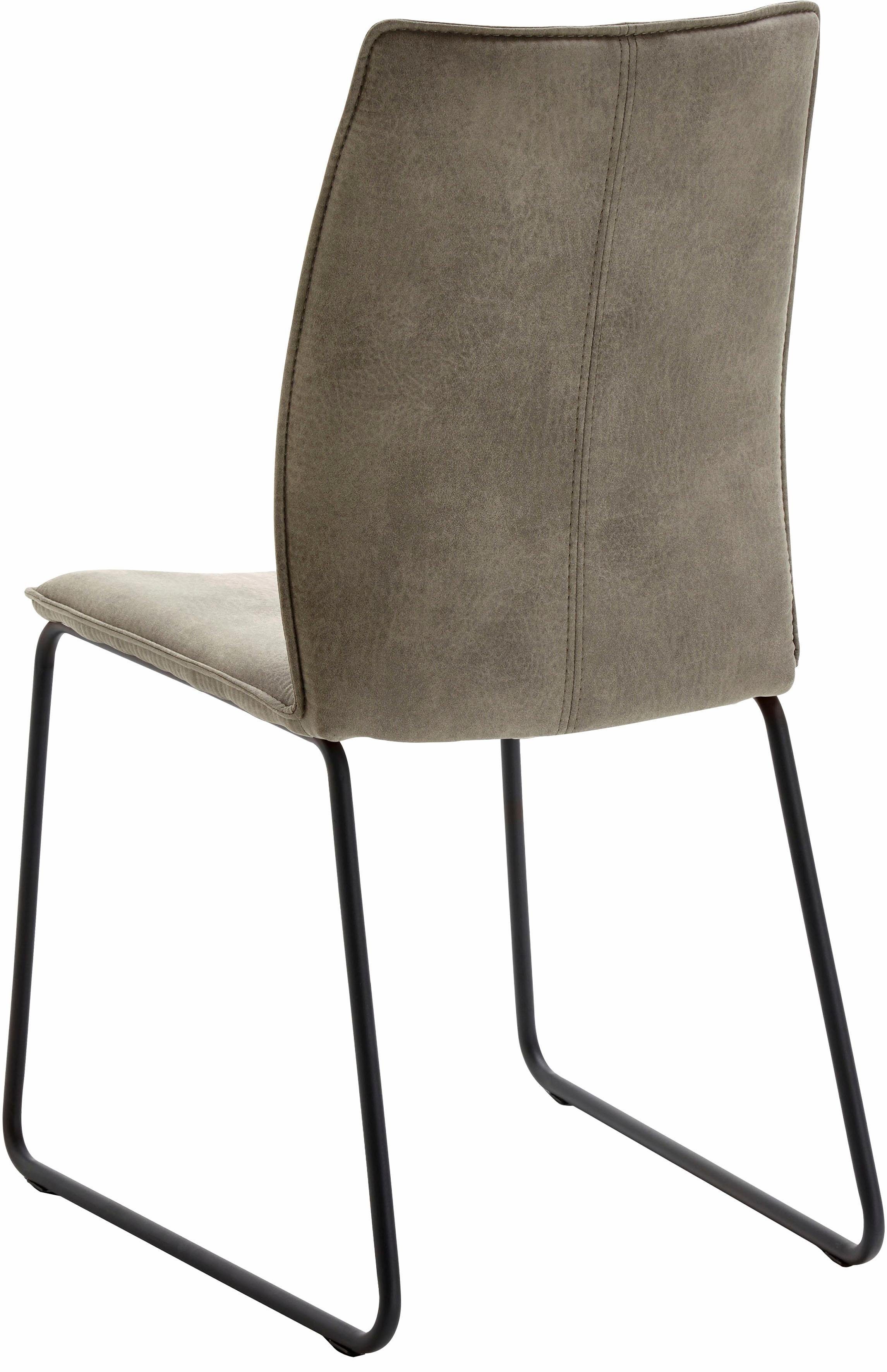 NIEHOFF SITZMÖBEL Polsterstuhl Capri (Set, 2 St), Kufengestell aus Eisen, Bezug in Microfaser oder Leder