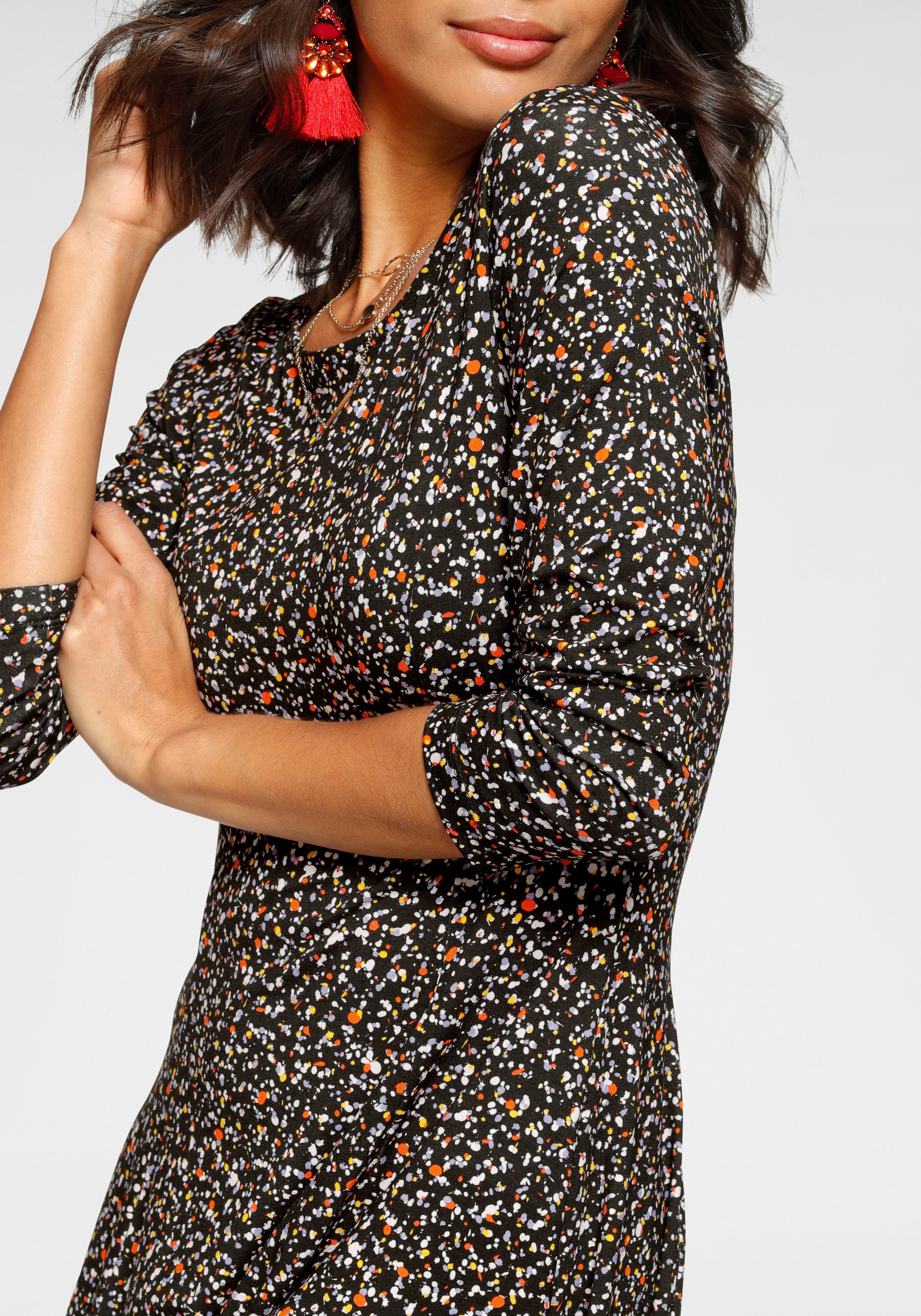 Laura Scott Jerseykleid sportlich-feminines Kleid, knielang, mit floralem Allovermuster