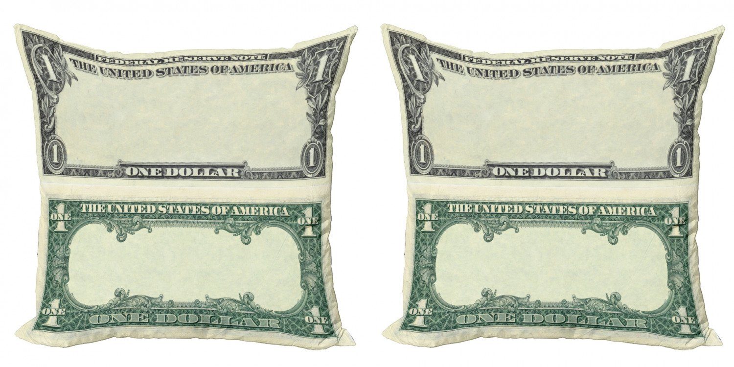 Kissenbezüge Modern Accent Doppelseitiger Digitaldruck, Abakuhaus (2 Stück), Geld Dollar Buck