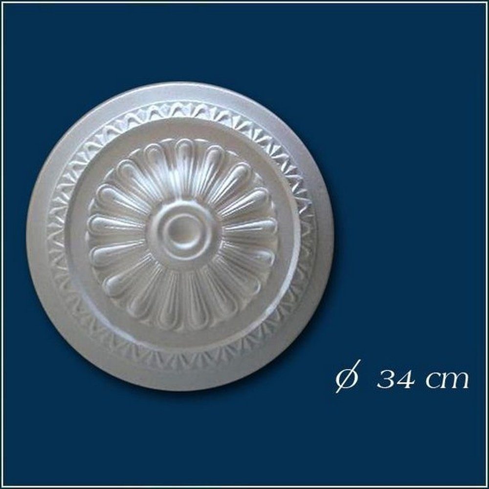 PROVISTON Weiß Stuckrosette, mm, Durchmesser 340 Wanddekoobjekt Polystyrol,