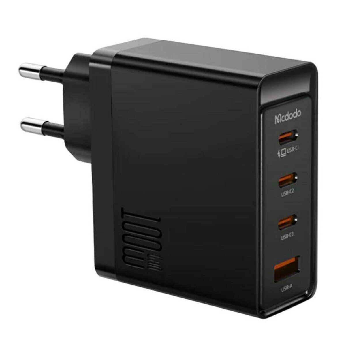Port Connect GaN Wandladegerät 65 W – 2x USB-C PD & 1x USB-A QC, Inkl. 2 M USB-C-Kabel
