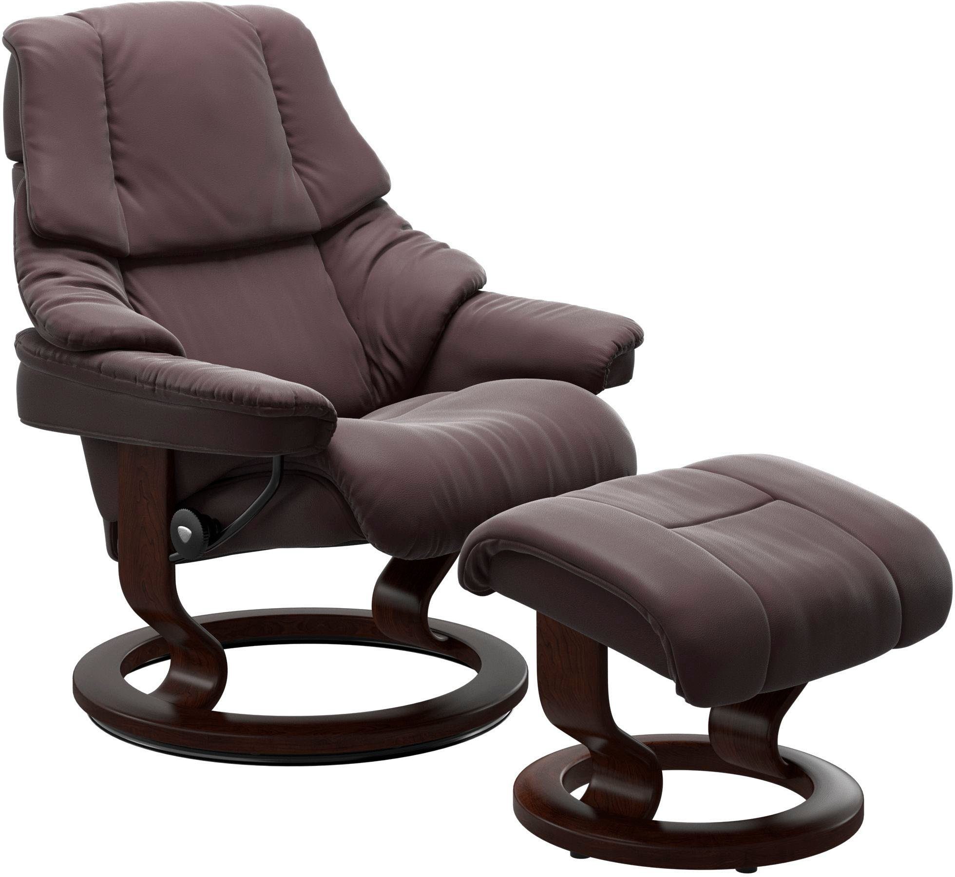 Stressless® Relaxsessel Reno (Set, Relaxsessel mit Hocker), mit Hocker, mit Classic  Base, Größe S, M & L, Gestell Braun