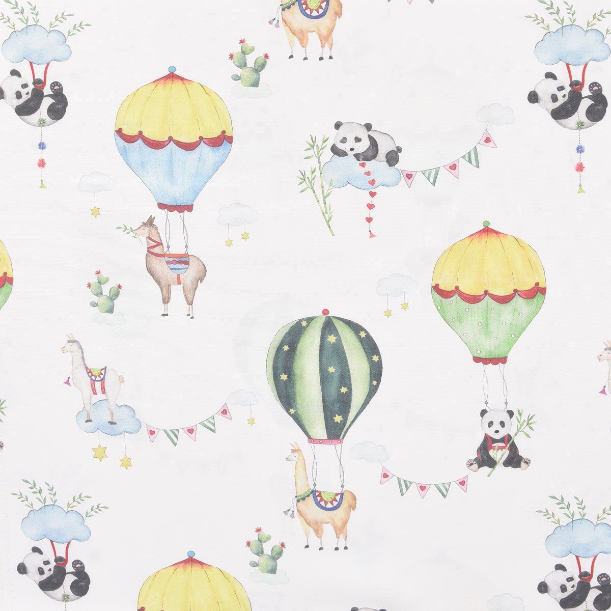 LEBEN. Pandas Lamarama 245c, blickdicht, Germany, und Vorhang (1 Vorhang Lamas, St), Smokband in Heißluftballons vorgewaschen LEBEN., made SCHÖNER SCHÖNER handmade,
