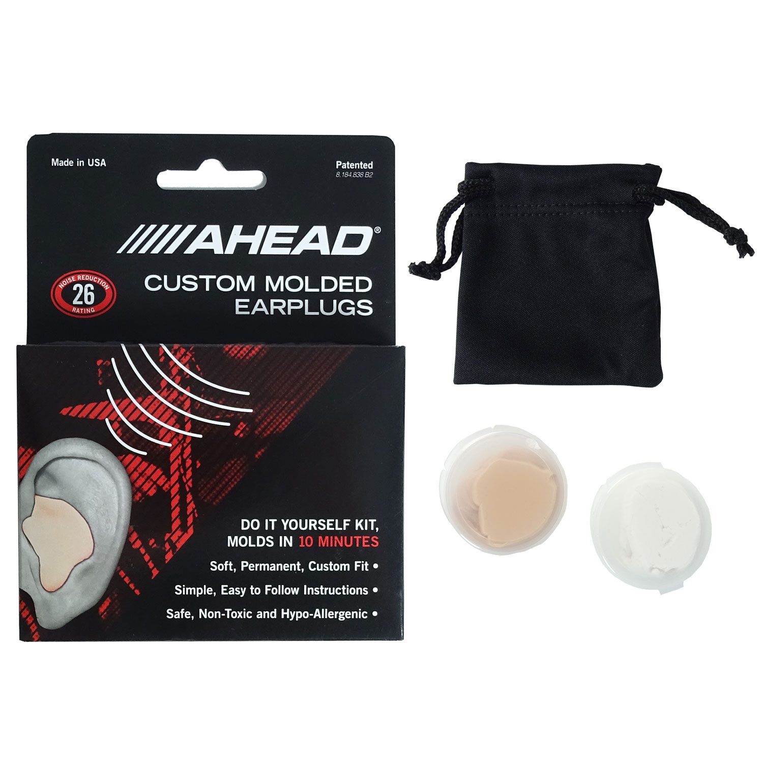 Ahead Gehörschutzstöpsel ACME Custom Molded Earplugs, Nicht-toxisch, hypoallergen
