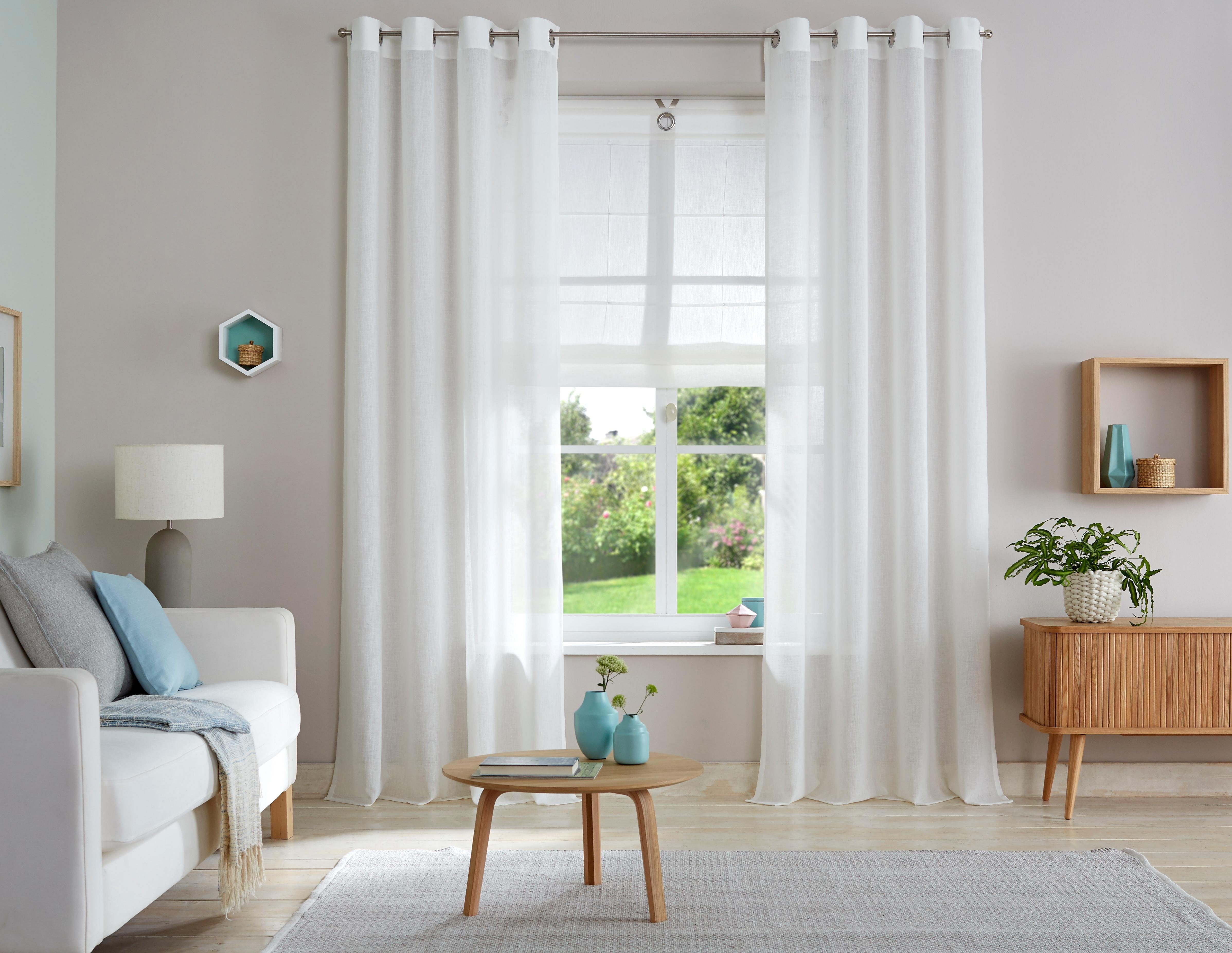 my home Gardine Fiete (1 St), Ösen, halbtransparent, Leinen Optik, monochro günstig online kaufen