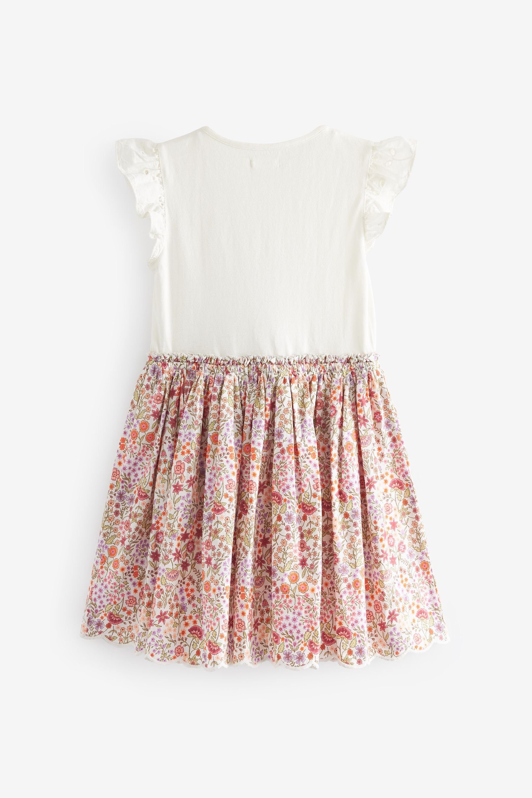 Kleid mit Floral 2-in-1-Kleid Next Rock (1-tlg) Pink/White