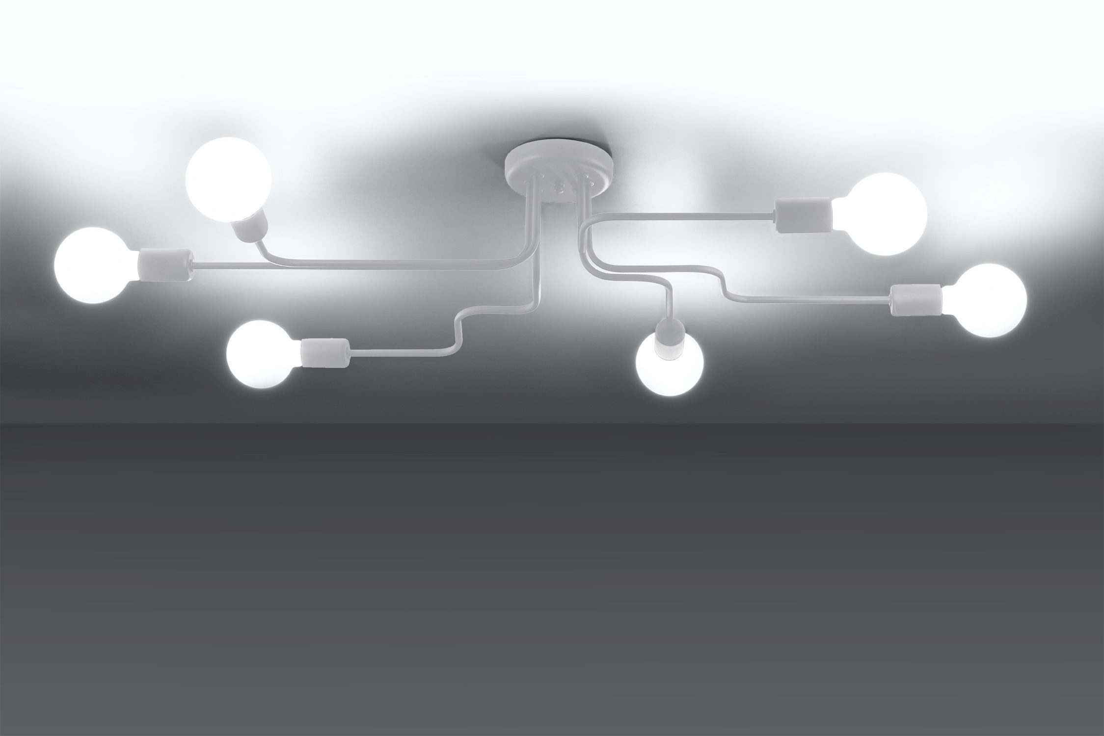 Licht-Erlebnisse Deckenleuchte SKAGEN, ohne Leuchtmittel, Metall Weiß E27 Industrial Design