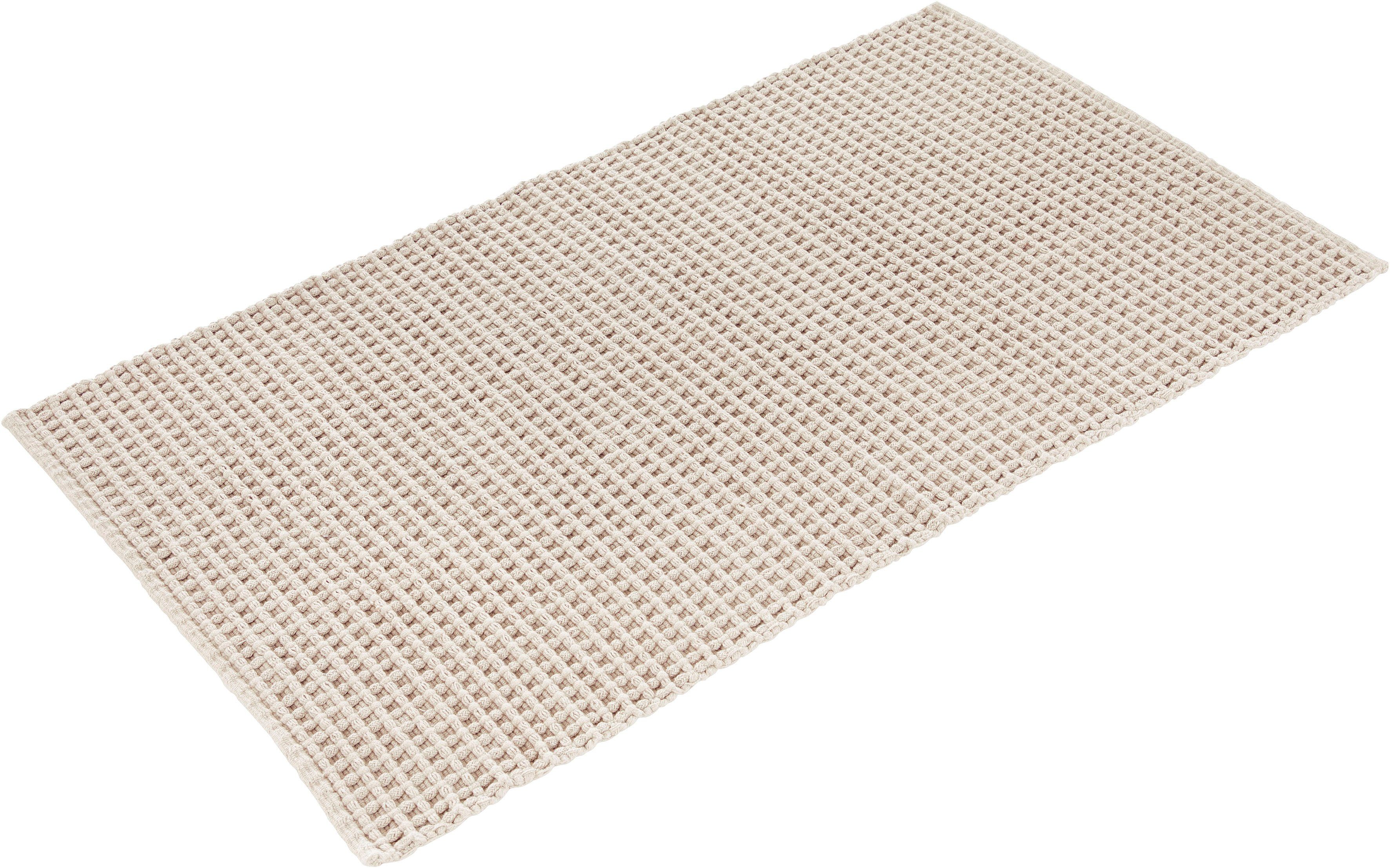 LeGer Home by Lena Gercke Badematte Luna, Höhe 14 mm, fußbodenheizungsgeeignet, strapazierfähig, Baumwolle, rechteckig, Badematten aus Bio-Baumwolle im Waffelmuster