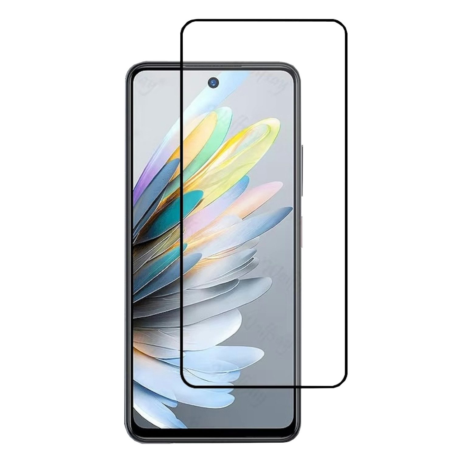 Wigento Handyhülle Für ZTE Blade A75 4G 1x 3D Premium Display Full 0,3mm Schutz Hart Glas, Display Panzer Schutz Glas