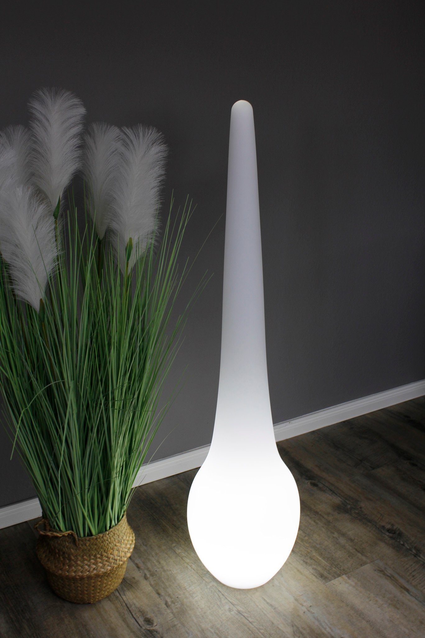 Arnusa LED Stehlampe Akku Dekoleuchte 115x28 cm Farbwechsel kabellos mit Fernbedienung, Dimmfunktion Farbwechsel Akkufunktion, LED fest integriert, Farbwechsler, Gartenleuchte moderne Lampe