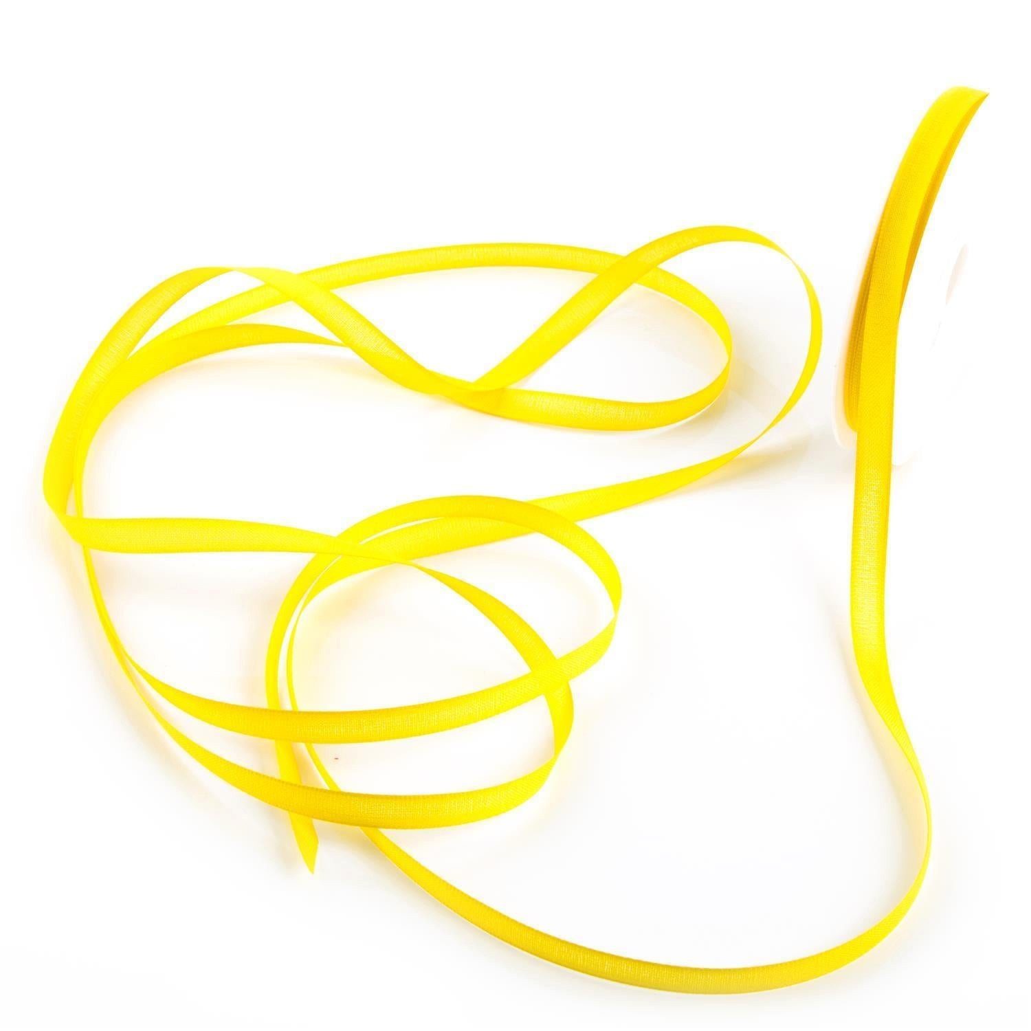 Logbuch-Verlag Dekofigur 1 Rolle Bastelband Band zum Nähen Basteln gelb 25 Meter x 1 cm -