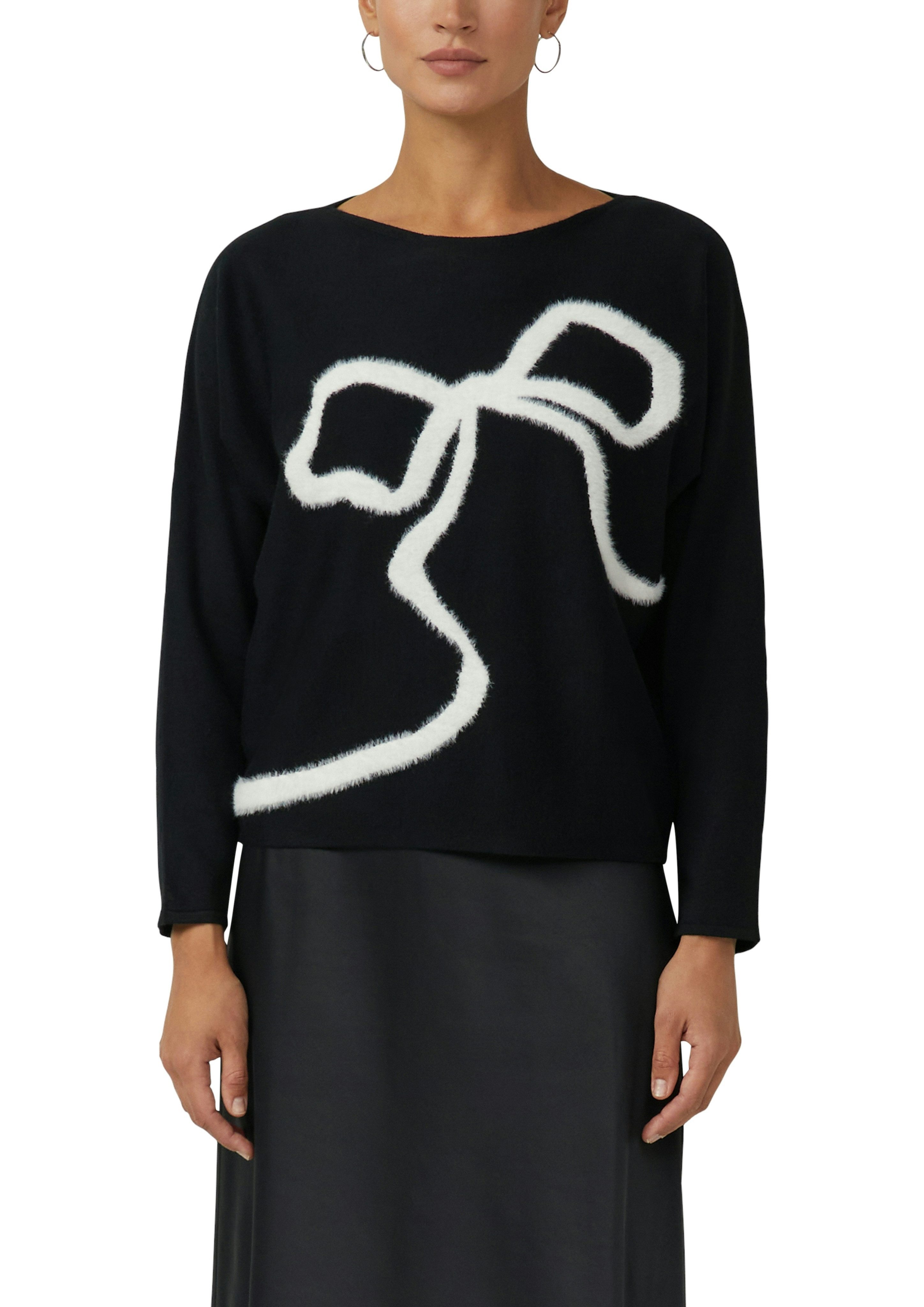 s.Oliver BLACK LABEL Strickpullover mit Intarsien Schleife