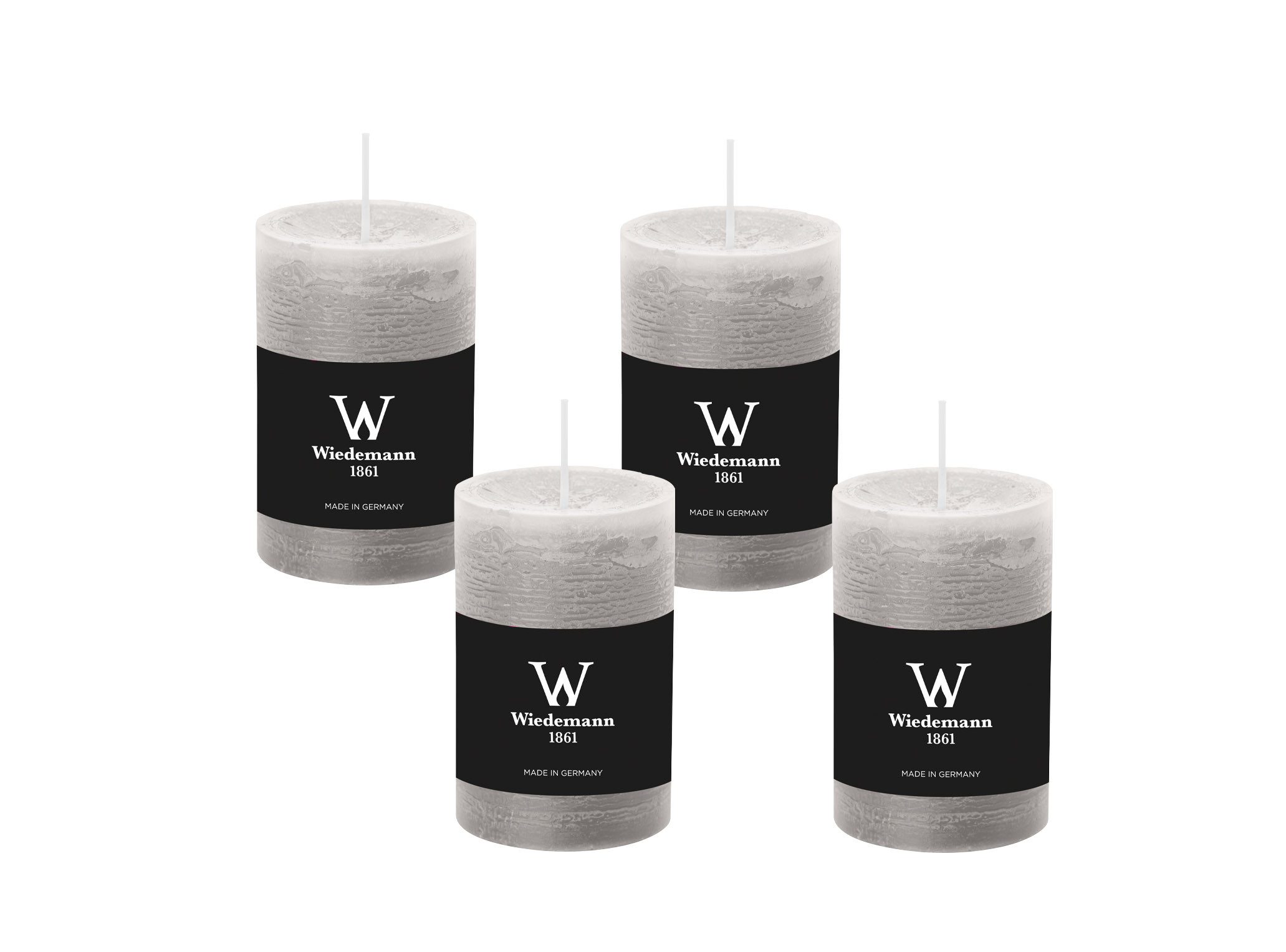 Wiedemann Свечи Rustic-Kerze Rustik Marble Свечи (durchgefärbt) Betongrau 130 x 78 mm, 4er Set