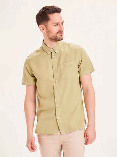 KnowledgeCotton Apparel Kurzarmhemd LARCH Tencel garment dyed SS custom fit shirt