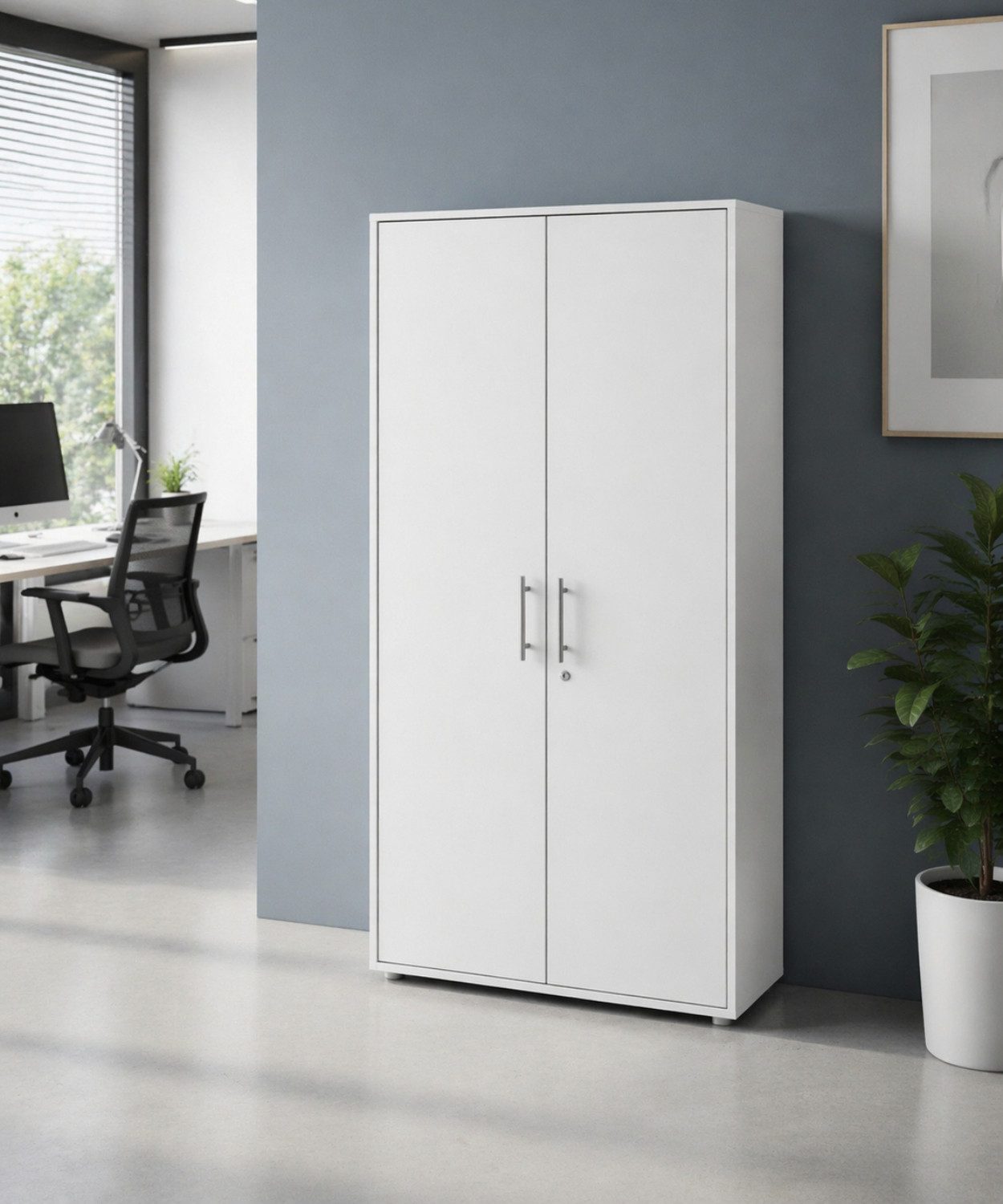 BMG Möbel Aktenschrank Office Edition abschließbar, 5 Ordnerhöhen, Platz für über 45 DIN A4 Ordner