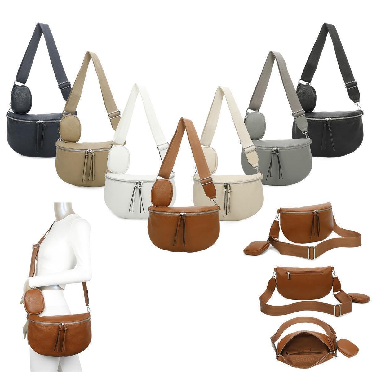 ITALYSHOP24 Gürteltasche Damen XL Gürtel- Bauchtasche Umhängetasche Cross B günstig online kaufen