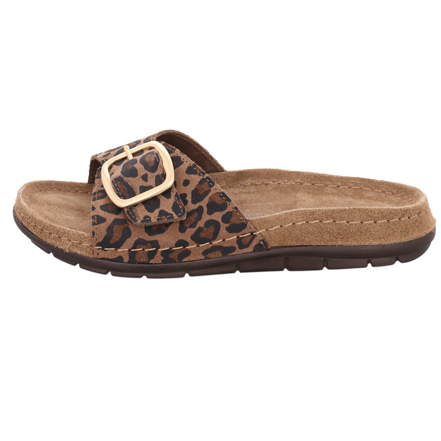 Rohde RODIGO-D Pantolette Sommerschuh, Strandschuh mit Schnallenverschluss, Leo-Look