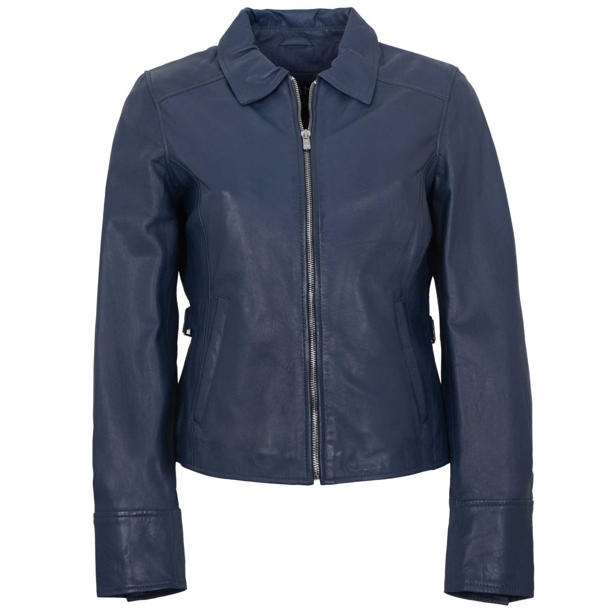 Jilani Lederjacke Alisa Jilani - Damen Lederjacke Lammnappa dunkelblau
