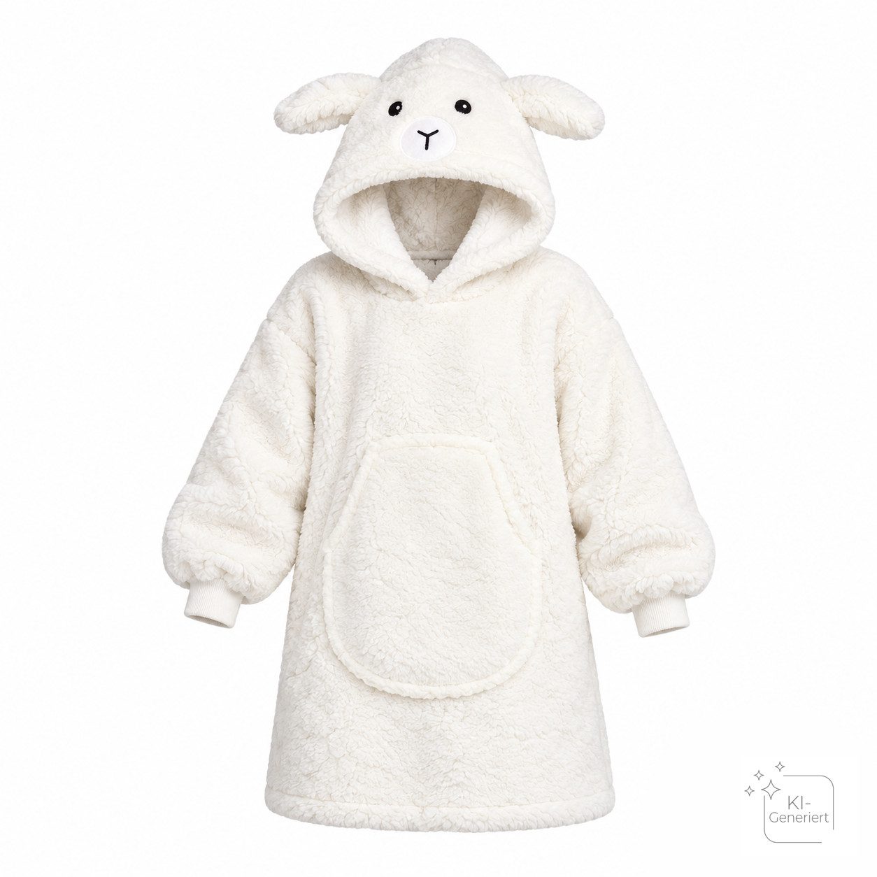NOXXIEZ Fleeceponcho Kuschelhoodie XL mit Schaf Motiv für Teenager Erwachsene (Packung)