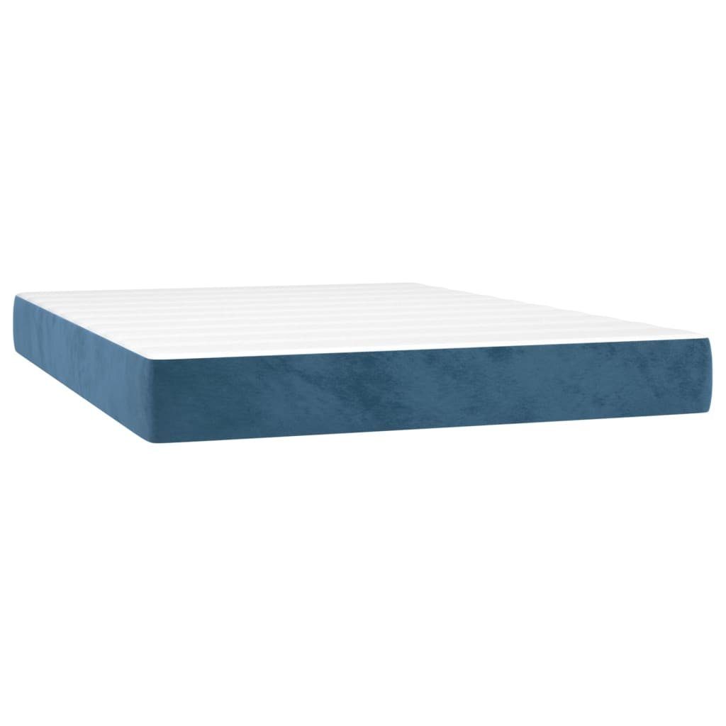 Boxspringmatratze Taschenfederkernmatratze Mittel Dunkelblau 140x200x20 cm Samt, vidaXL, 20 cm hoch