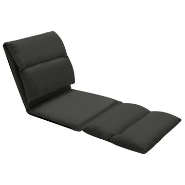 vidaXL Chaiselongue Bodenstuhl Faltbar Schwarz Mikrofaser, 1 Teile