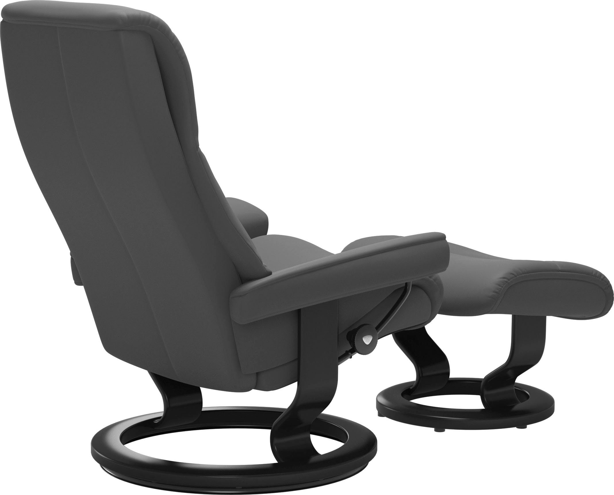 Größe Base, M,Gestell Schwarz Relaxsessel Relaxsessel Stressless® View Classic mit Hocker), (Set, mit