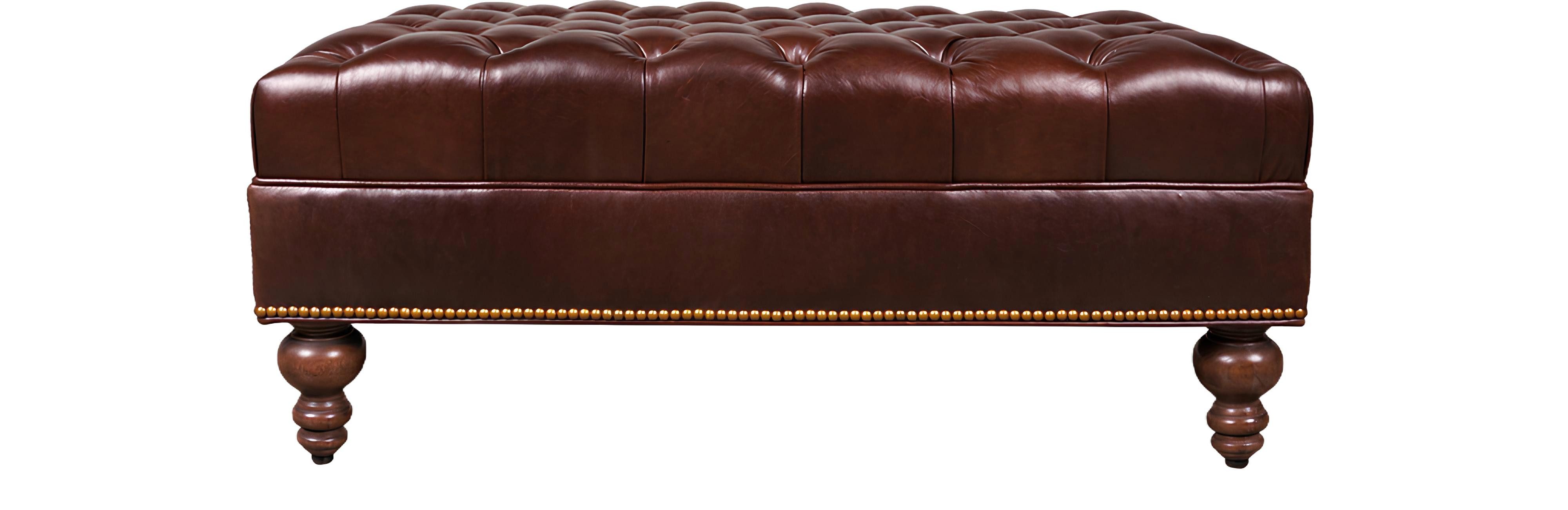 JVmoebel Polsterhocker Brauner Chesterfield Hocker aus Leder und Textil (Hocker), Made in Europa