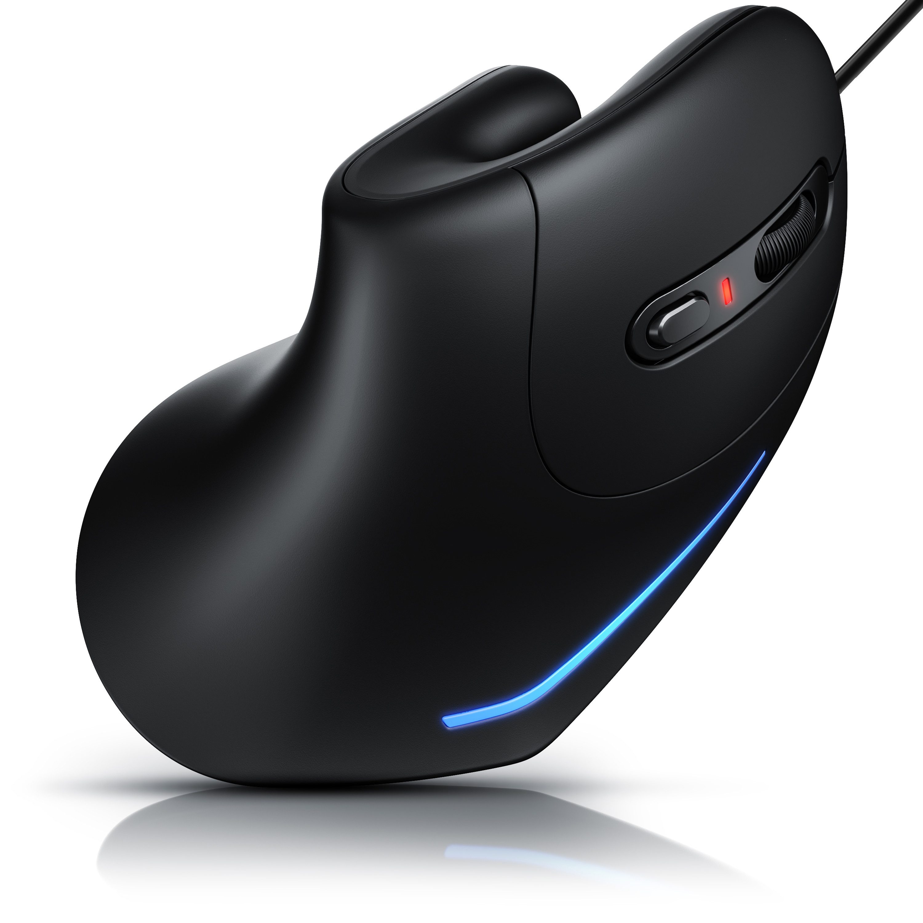 CSL Vertikalmaus, optische Vertikal Mouse, ergonomische & armschonend ergonomische Maus (kabelgebunden, 2800 dpi, Vorbeugung gegen Mausarm Tennisarm, Kabel, für PC & MAC, 800-2800 DPI)